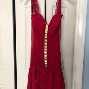 ✨💃 Red party halter top dress